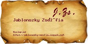 Jablonszky Zsófia névjegykártya