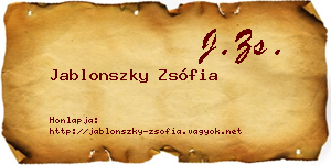 Jablonszky Zsófia névjegykártya