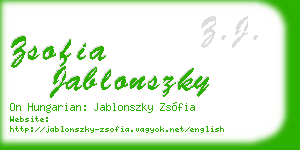 zsofia jablonszky business card